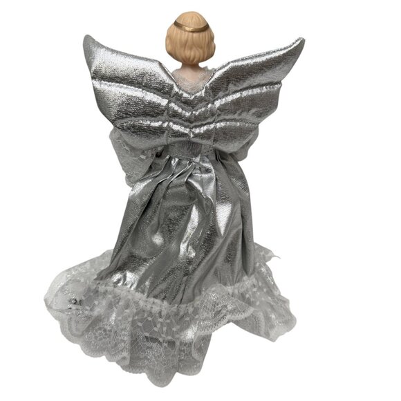 Holiday Light Up Angel Silver Wings and Dress Christmas Vintage Figurine - Picture 4 of 11